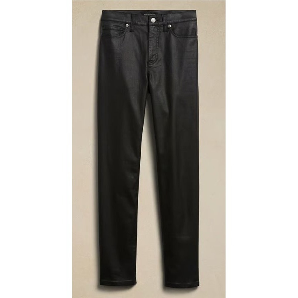 Banana Republic Women's High Rise Slim Coated Jeans - Black - Petite 27/4